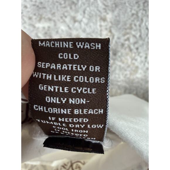 Adrienne Vittadini Size 10 Knee Length Wrap Skirt White Button Stretch - Picture 8 of 9